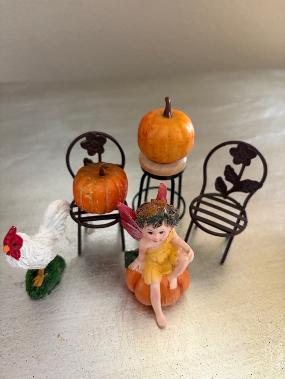 Miniature’s 7 item fall fairy scene.